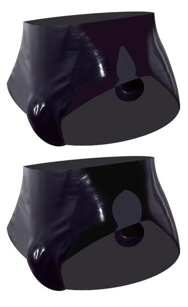 Latex Brief with Inflatable Anal Plug